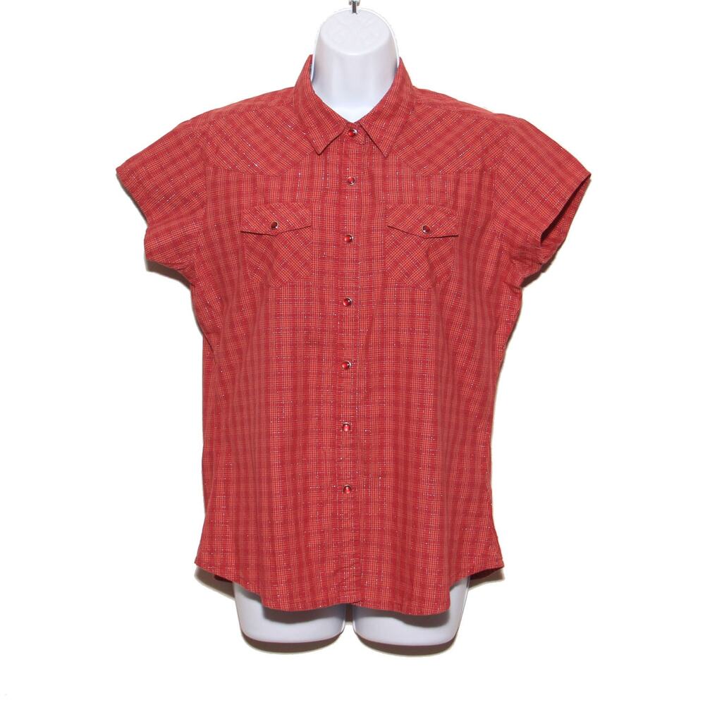 Vintage Wrangler Snap front Plaid shirt Size Medium